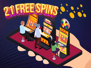 Banner of 21 Free Spins Offer - For Participants in Slot Tournaments