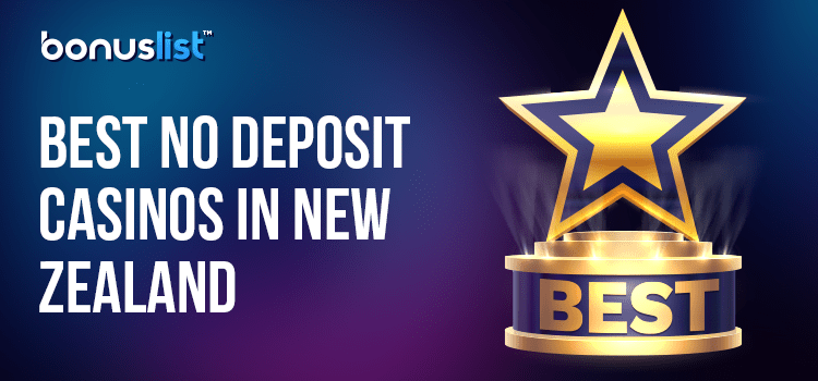 A Star logo on a podium for the best no-deposit casinos in New Zealand