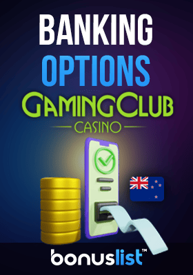A banking receipt is coming from a mobile phone with some coins for banking options in GamingClub casino
