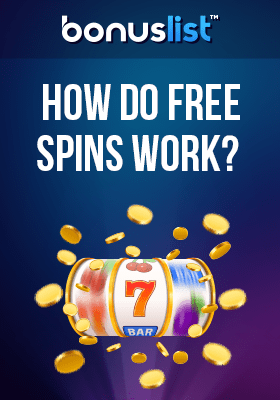 A spin slot reel with gold coins for the working principle of free spins bonuses