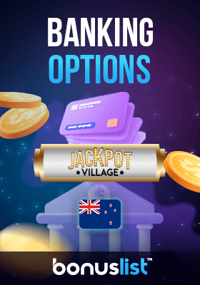 Credit cards and coins for banking options in Jackpot Village Casino