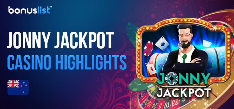 A gentleman with casino reel, cards, chips and a roulette machine for Jonny Jackpot Casino highlights