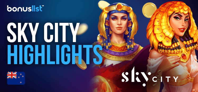 Two emperors with gold coins for Sky City casino highlights