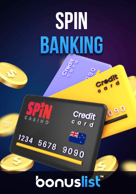 Credit cards and coins for banking options in SpinCasino