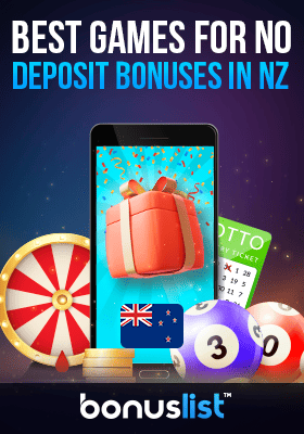 A mobile phone with other casino gaming items for the best games for no-deposit bonuses in NZ