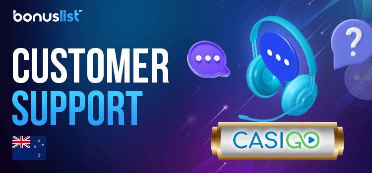A headphone and some message logo for customer support at Casigo Casino